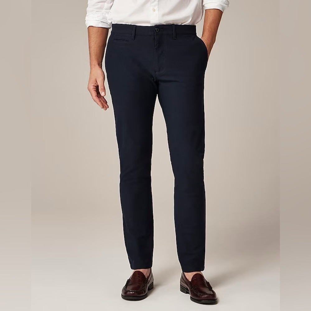 NWT Mens J Crew Navy Blue 484 Slim-fit tech pants 34x32 commuter work pants